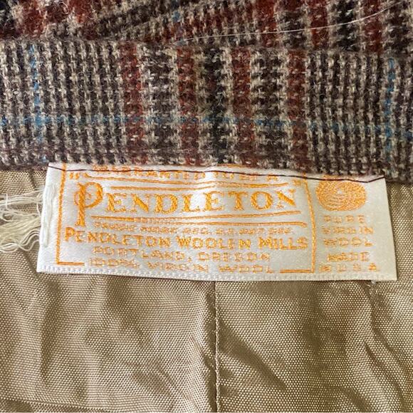 Vintage Made in USA Pendleton Plaid Lined Pencil Skirt 100% Virgin Wool - Picture 5 of 5